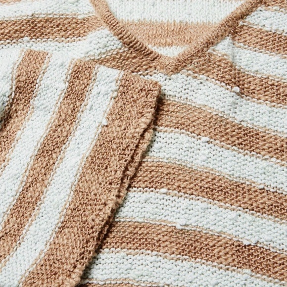 FREE PEOPLE Sweater Dress Women's Counting Stripe Swing Tunic Camel Mint Sz S - Picture 11 of 14